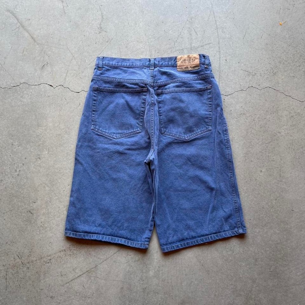 Utility Quality Clothing Mens Blue Corduroy Shorts 90s Skater Baggy Size 32
